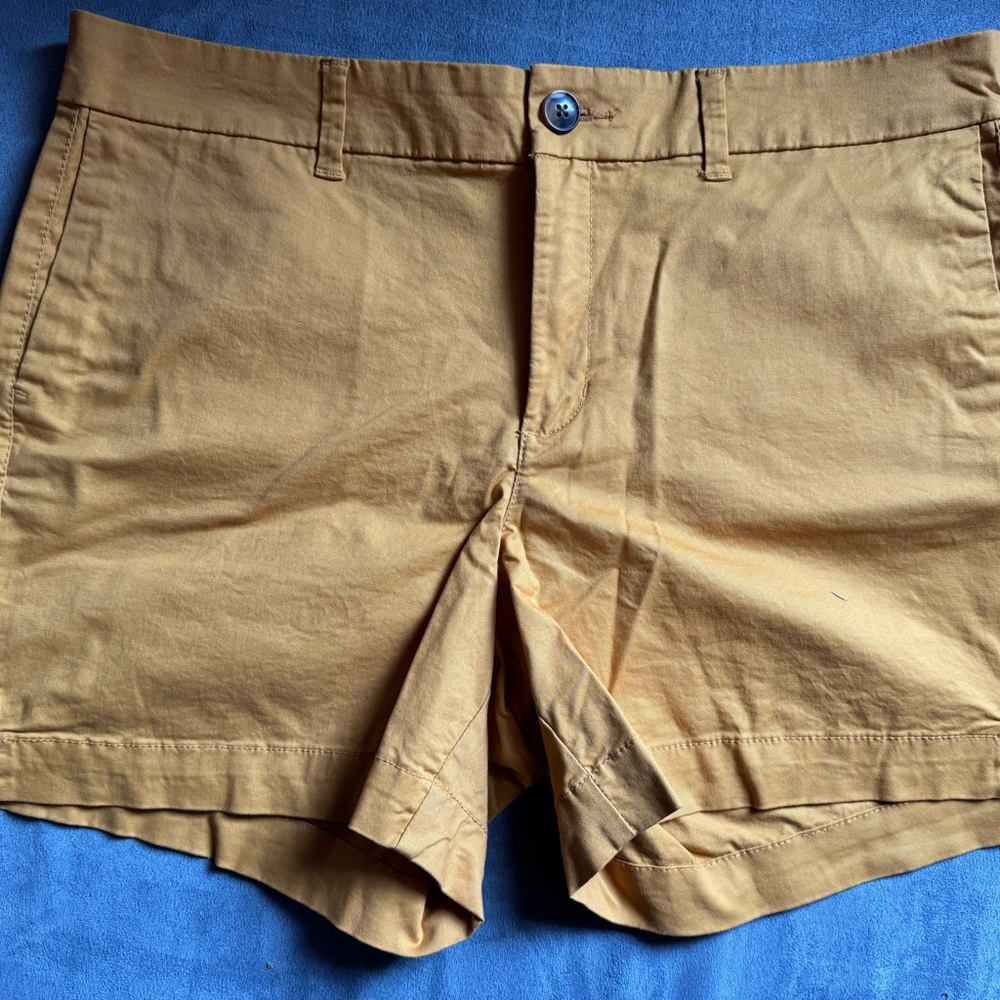 Old Navy Mustard Shorts Tailored Cotton Blend